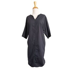 Shesmiss Gray Lagenlook 2 Pocket Dress S-M